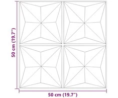 Sienų plokštės 12 vnt. 50 x 50 cm Origami Žalias XPS Putplastis