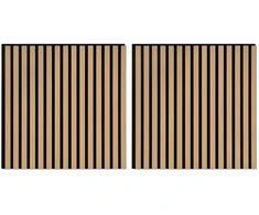 Sienų plokštės 2 pcs Natūrali 60,5 x 60 cm