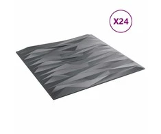 Sienų plokštės 24 pcs Akmens pilka 50 x 50 cm XPS Putplastis
