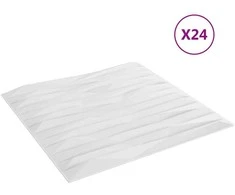 Sienų plokštės 24 pcs Baltas akmuo 50 x 50 cm XPS Putplastis