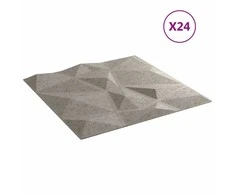 Sienų plokštės 24 pcs Betono pilka 50 x 50 cm XPS Putplastis
