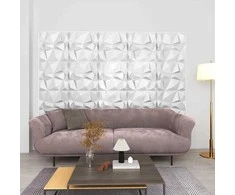 Sienų plokštės 24 pcs Diamond Baltas 50 x 50 cm XPS Putplastis