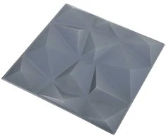 Sienų plokštės 24 pcs Diamond Pilkas 50 x 50 cm XPS Putplastis
