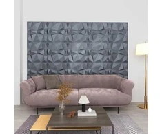 Sienų plokštės 24 pcs Diamond Pilkas 50 x 50 cm XPS Putplastis