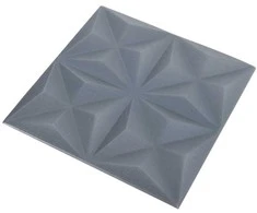 Sienų plokštės 24 pcs Origami Pilkas 50 x 50 cm XPS Putplastis