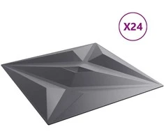 Sienų plokštės 24 pcs Star Pilkas 50 x 50 cm XPS Putplastis