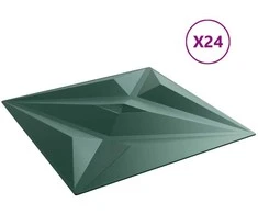 Sienų plokštės 24 pcs Star Žalias 50 x 50 cm XPS Putplastis