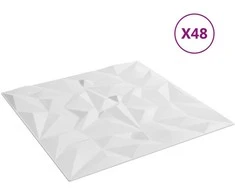 Sienų plokštės 48 pcs Balta 50 x 50 cm XPS Putplastis