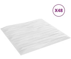 Sienų plokštės 48 pcs Baltas akmuo 50 x 50 cm XPS Putplastis