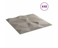 Sienų plokštės 48 pcs Betono pilka 50 x 50 cm XPS Putplastis