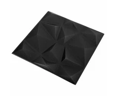 Sienų plokštės 48 pcs Diamond Juodas 50 x 50 cm XPS Putplastis