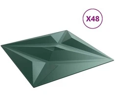 Sienų plokštės 48 pcs Star Žalias 50 x 50 cm XPS Putplastis