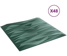 Sienų plokštės 48 pcs Stone Žalias 50 x 50 cm XPS Putplastis