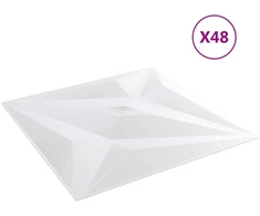 Sienų plokštės Žvaigždė 12 pcs Baltos žvaigždės 50 x 50 cm
