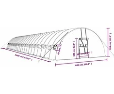 Šiltnamis su plieno rėmu, žalios spalvos, 24x6x2,85m, 144m²