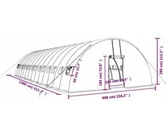 Šiltnamis su plieno rėmu, žalios spalvos, 14x6x2,85m, 84m²