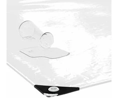 Skaidrus brezentas su ąselėmis 1x2 m PVC