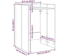 Skalbimo mašinos spintelė Betono pilka 67,5 x 62 x 97 cm