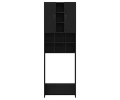 Skalbimo mašinos spintelė, juodo ąžuolo spalvos, 64x25,5x190 cm