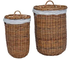 Skalbinių krepšys 2 pcs Ruda Kubu ratanas