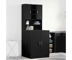 Skalbyklės spinta 2 pcs Juodas ąžuolas 70,5 x 71,5 x 181,5 cm