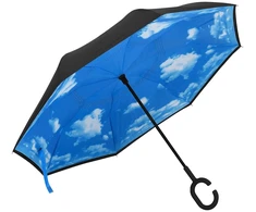 Skėtis, juodos spalvos, 108cm, su C formos rankena