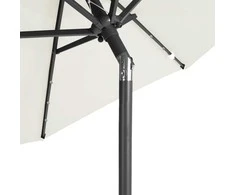 Skėtis nuo saulės su plieniniu stulpu, baltas, 225x225x212cm