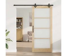 Slankios durys ORKDAL Natūrali ir juoda 93 x 211 cm