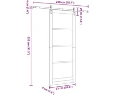 Slankios durys Balta ir juoda 93 x 232 cm