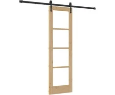 Slankios durys 61 x 198,5 cm Tvirtos pušies mediena ir stiklas