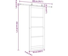 Slankios durys ORKDAL 93 x 232 cm Balta ir juoda