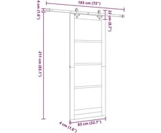 Slankios durys ORKDAL 83 x 211 cm Balta ir juoda