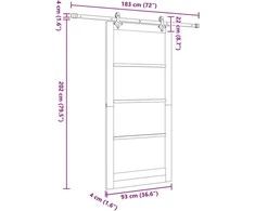 Slankios durys ORKDAL 93 x 202 cm Balta ir juoda