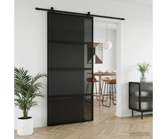 Slankios durys 102.5 x 205 cm Grūdintas stiklas ir aliuminis