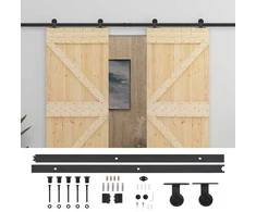 Slankios durys 2 pcs Natūrali ir juoda Pušies medienos masyvas