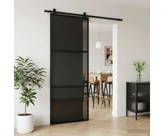 Slankios durys 76 x 205 cm Grūdintas stiklas ir aliuminis