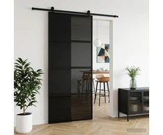 Slankios durys 90 x 205 cm Grūdintas stiklas ir aliuminis