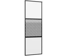 Stiklinės durys „Fretwork“ Juoda 76 x 2 x 205 cm Aliuminis