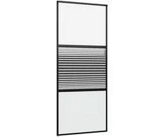 Stiklinės durys Dryžuotas Juoda 90 x 2 x 205 cm Aliuminis