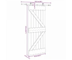 Slankios durys NARVIK 85 x 210 cm (152,5 cm) Natūrali ir juoda