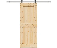 Slankios durys NARVIK Natūrali ir juoda 90 x 210 cm (213,5 cm)