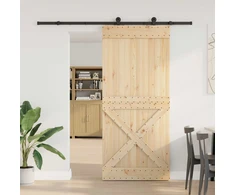 Slankios durys NARVIK Natūrali ir juoda 100 x 210 cm (213,5 cm)