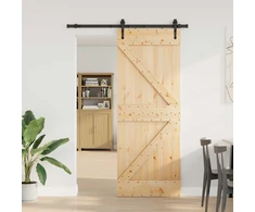 Slankios durys NARVIK Natūrali ir juoda 80 x 210 cm (152,5 cm)