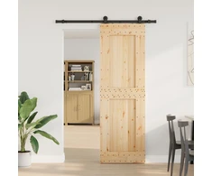 Slankios durys NARVIK Natūrali ir juoda 70 x 210 cm (152,5 cm)