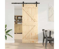 Slankios durys NARVIK Natūrali ir juoda 85 x 210 cm (152,5 cm)