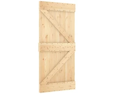 Slankios durys NARVIK Natūrali ir juoda 95 x 210 cm (213,5 cm)