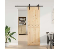 Slankios durys NARVIK Natūrali ir juoda 70 x 210 cm (152,5 cm)