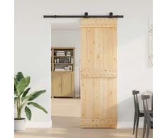 Slankios durys NARVIK Natūrali ir juoda 70 x 210 cm (152,5 cm)