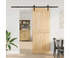 Slankios durys NARVIK Natūrali ir juoda 80 x 210 cm (213,5 cm)
