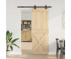 Slankios durys NARVIK Natūrali ir juoda 80 x 210 cm (152,5 cm)